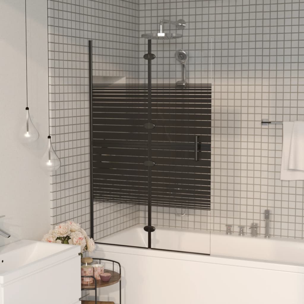 vidaXL Składana kabina prysznicowa, ESG, 80x140 cm, czarna