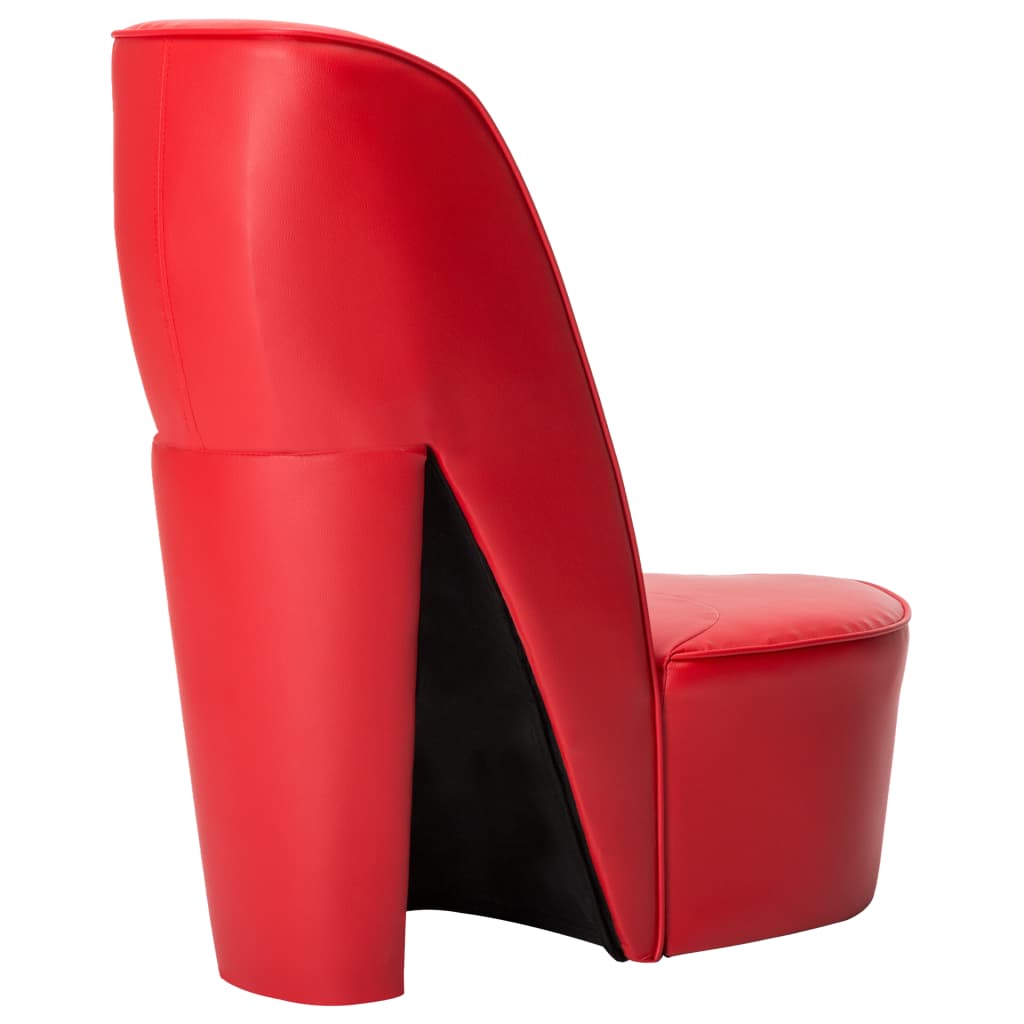 vidaXL Fotel w kształcie buta na obcasie, czerwony, sztuczna skóra