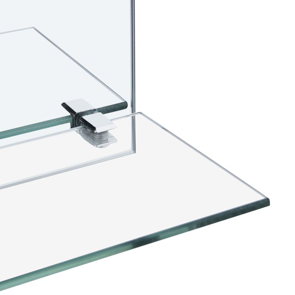 vidaXL Lustro ścienne z półką, 60x60 cm, hartowane szkło