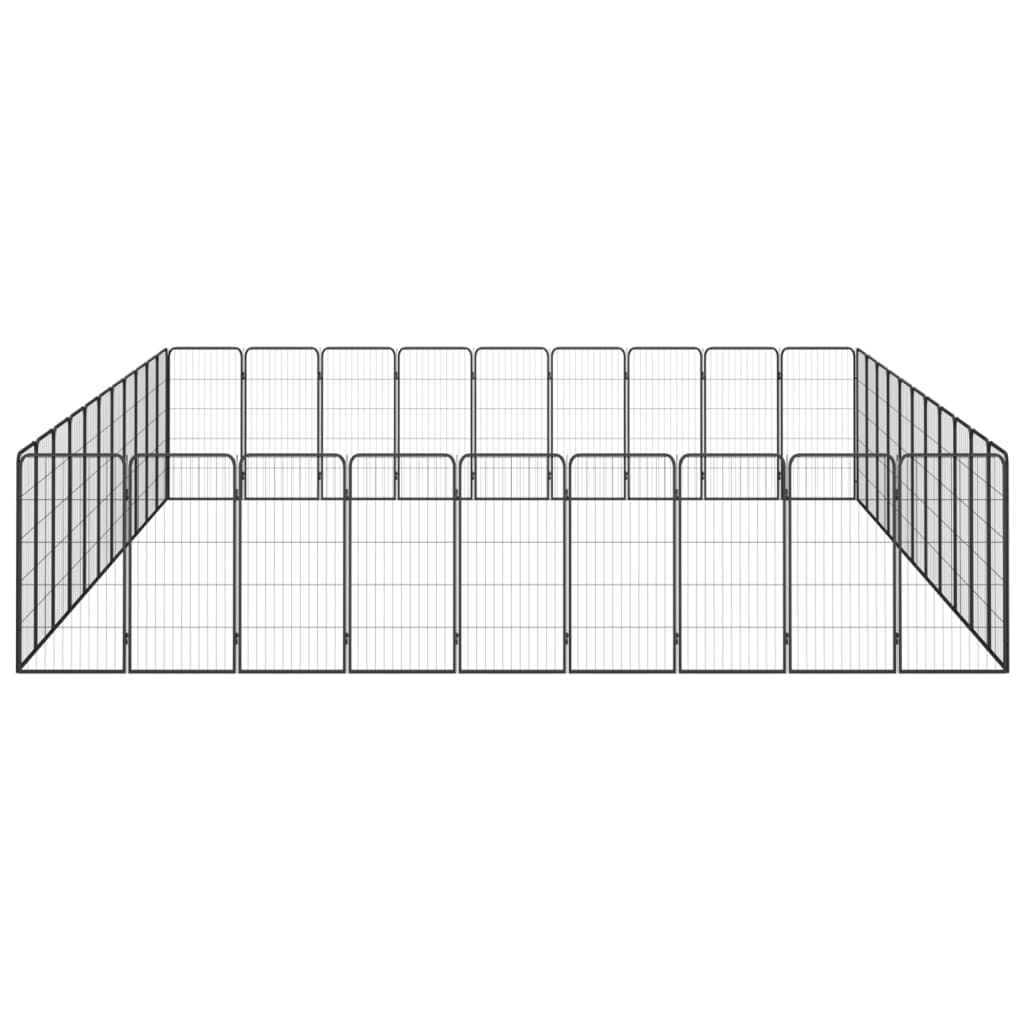 vidaXL Kojec dla psa, 40 paneli, czarny, 50x100 cm, stal