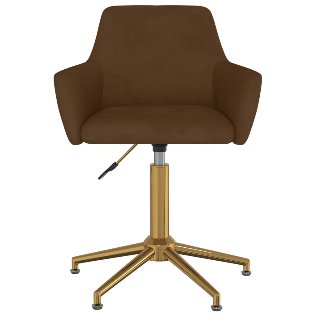 vidaXL Obrotowe krzesła stołowe, 6 szt., brązowe, aksamitne