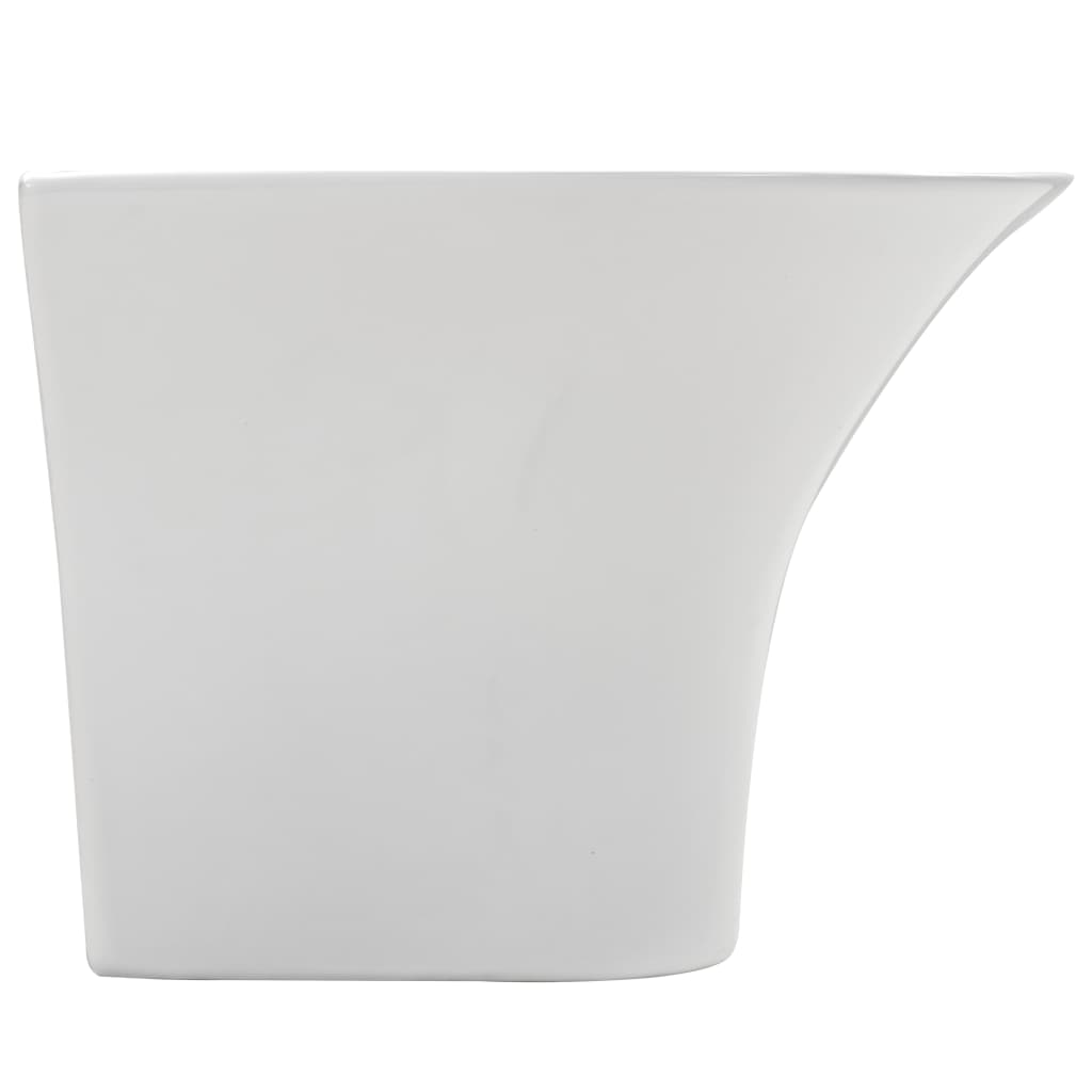vidaXL Umywalka ścienna, ceramiczna, biała, 470 x 450 x 370 mm