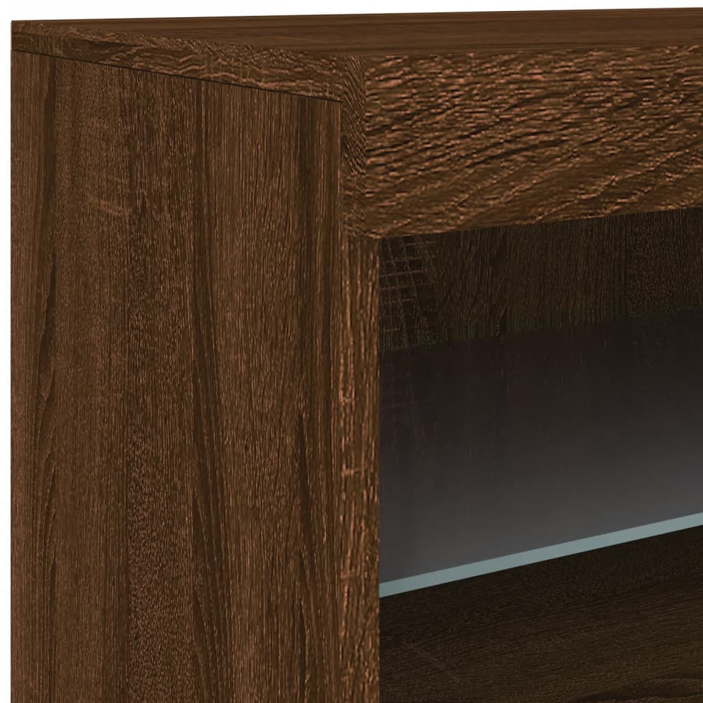 vidaXL Szafka z oświetleniem LED, brązowy dąb, 60x37x67 cm