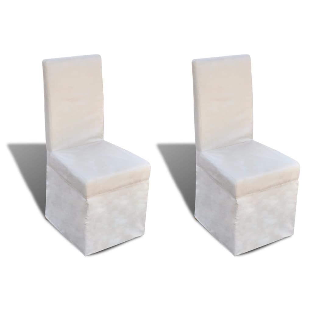 vidaXL Krzesła stołowe, 2 szt., kremowe, tkanina
