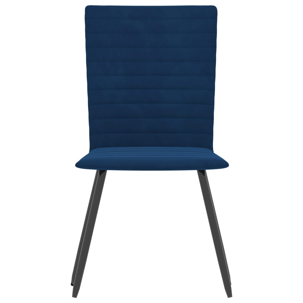 vidaXL Krzesła stołowe, 4 szt., niebieskie, aksamitne