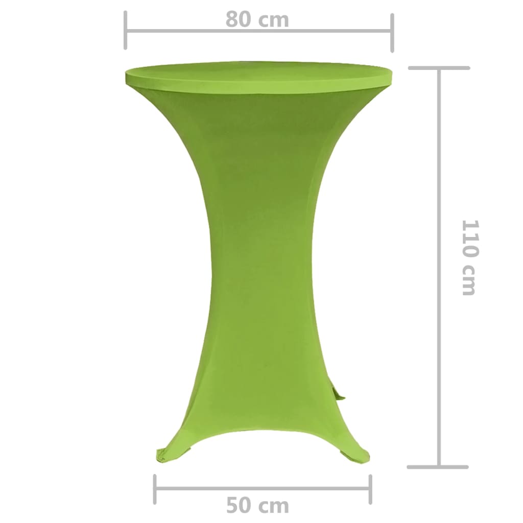 vidaXL Elastyczne nakrycie stołu zielone 2 szt. 80 cm