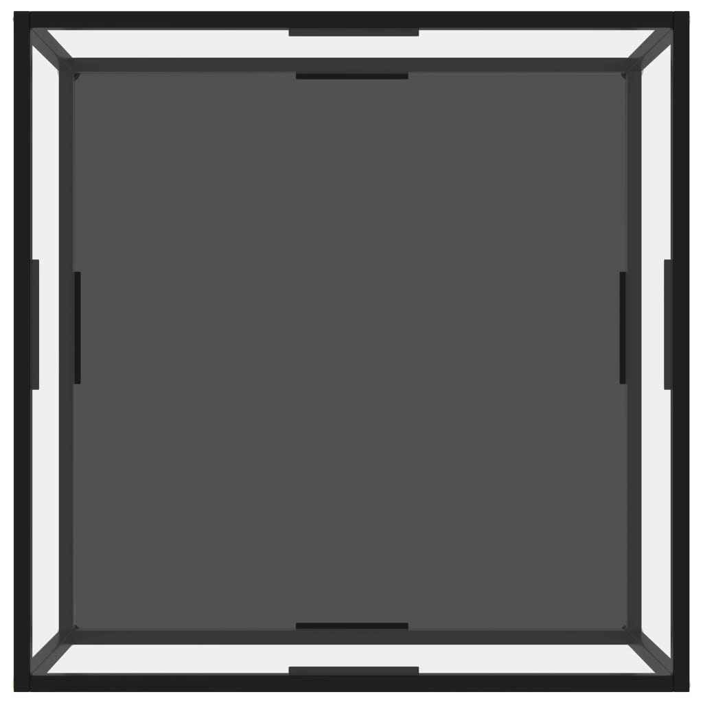 vidaXL Stolik, przezroczysty i czarny, 80x80x35 cm, szkło hartowane