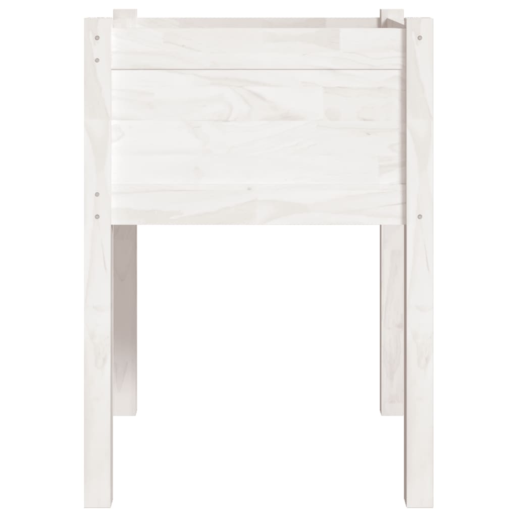 vidaXL Donica ogrodowa, biała, 50x50x70 cm, lite drewno sosnowe