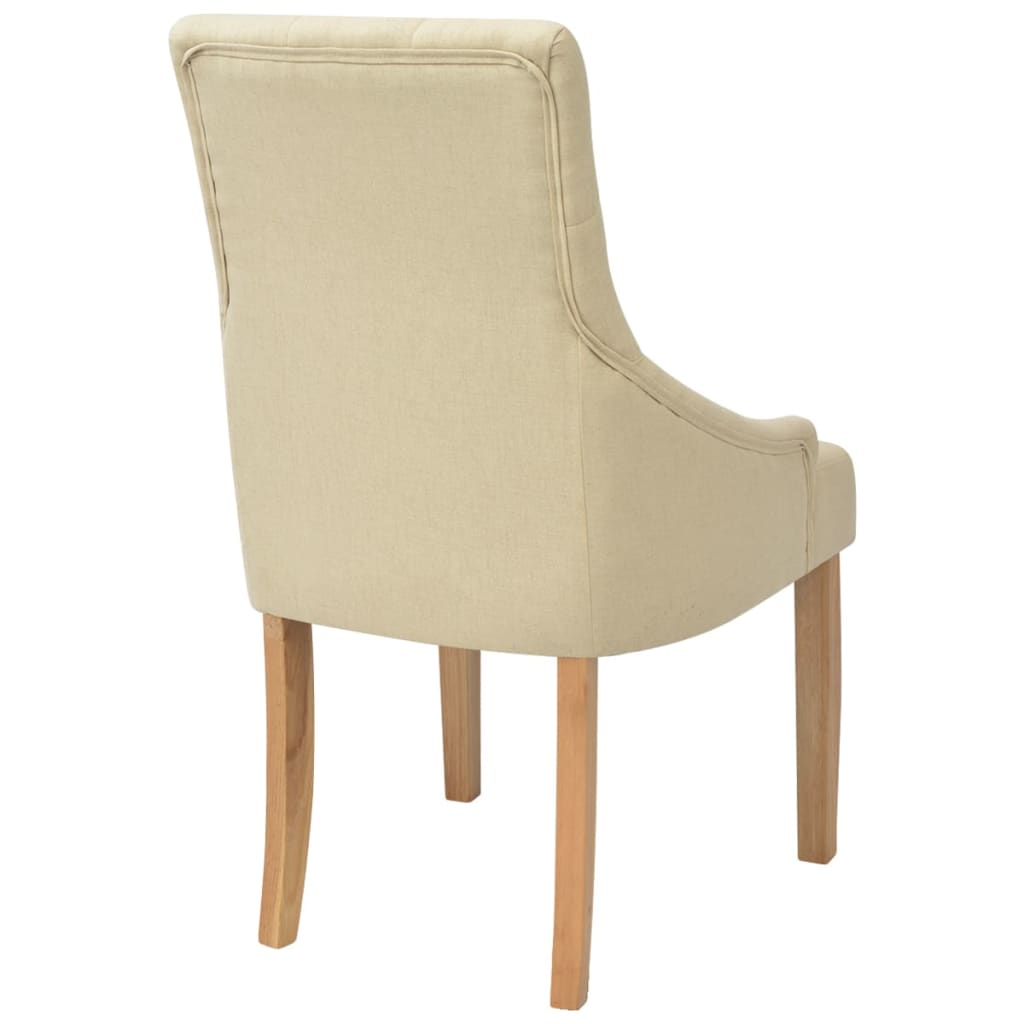 vidaXL Krzesła stołowe, 4 szt., kremowe, tkanina