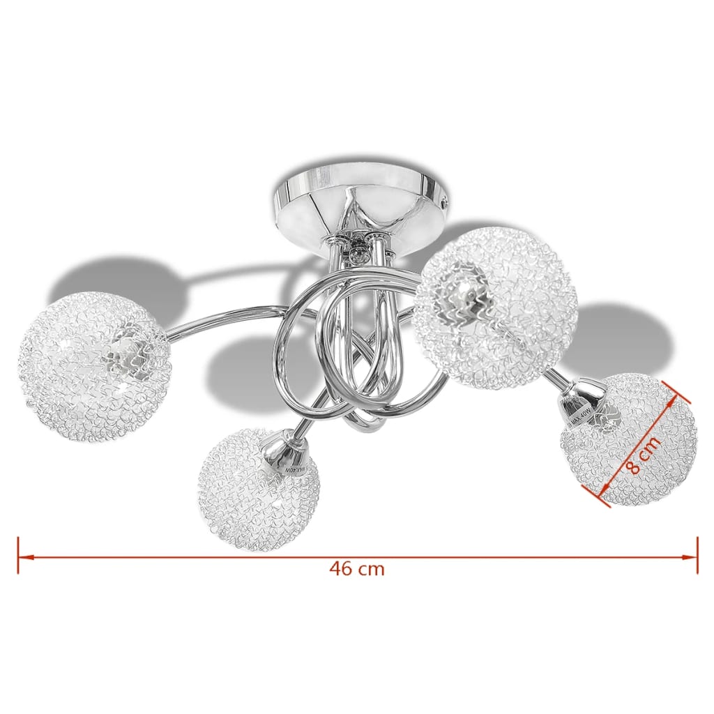 vidaXL Lampa sufitowa z drucianymi kloszami na 4 żarówki G9