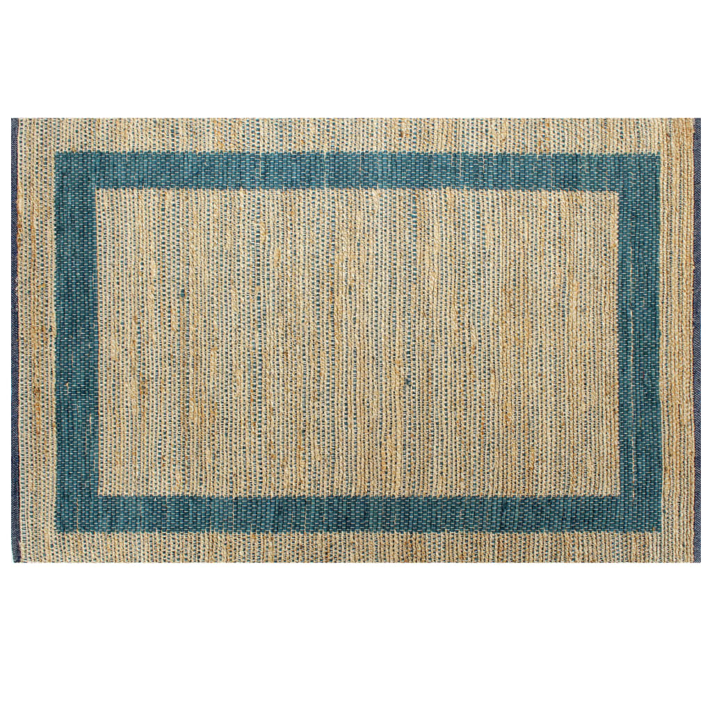 vidaXL Ręcznie wykonany dywan, juta, niebieski, 120x180 cm