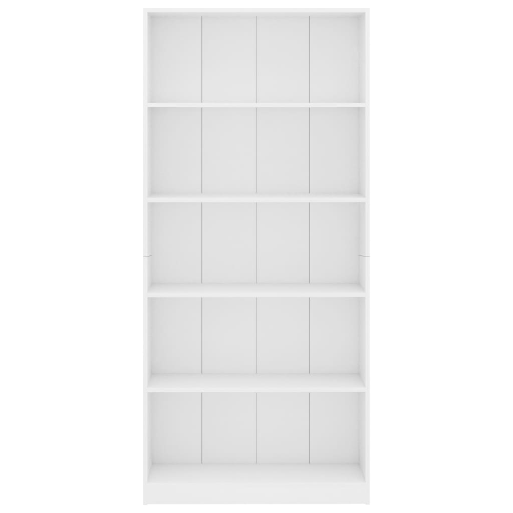 vidaXL 5-poziomowy regał na książki, biały, 80 x 24 x 175 cm