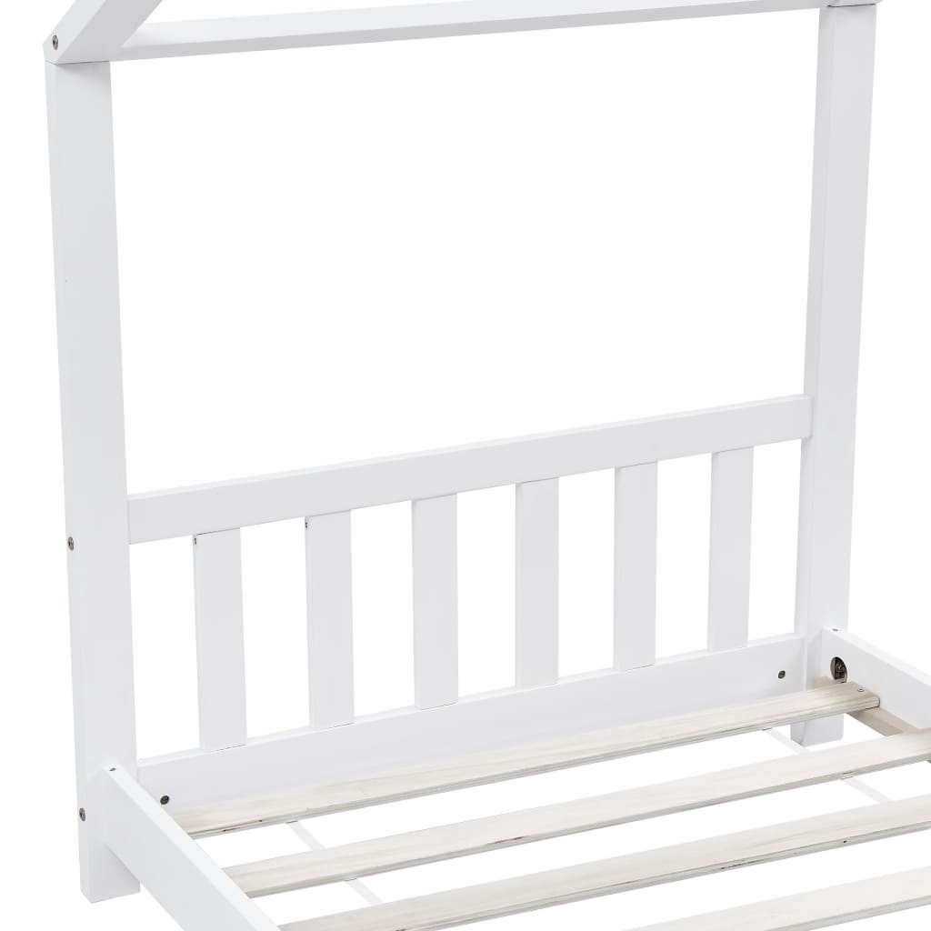 vidaXL Rama łóżka dziecięcego, biała, lite drewno sosnowe, 90 x 200 cm
