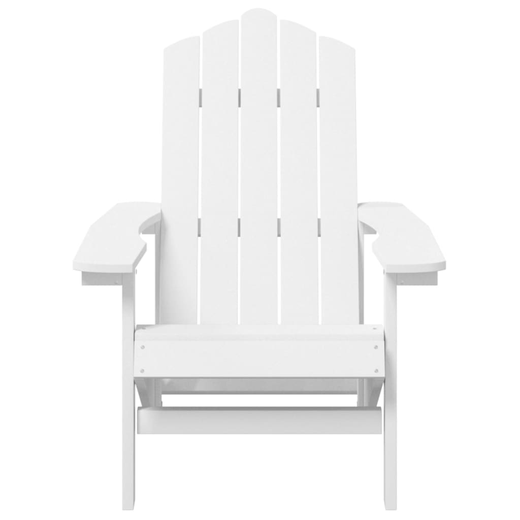 vidaXL Krzesła ogrodowe Adirondack ze stolikiem, HDPE, białe