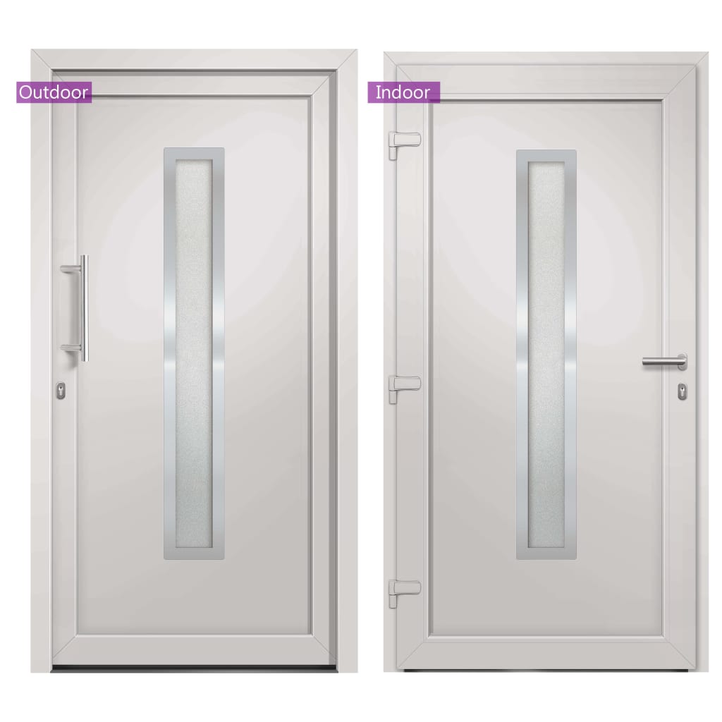 vidaXL Drzwi wejściowe zewnętrzne, białe, 98 x 200 cm