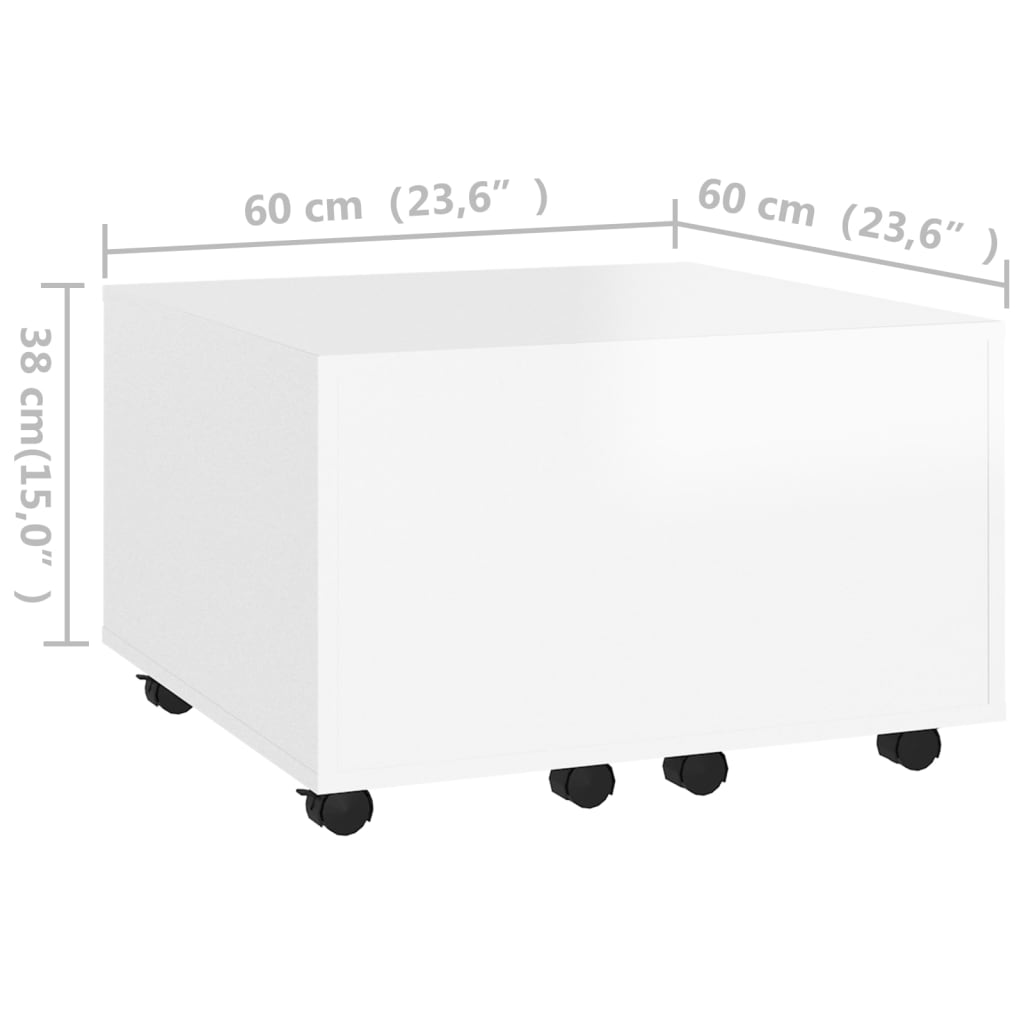 vidaXL Stolik kawowy, biały, 60x60x38 cm, płyta wiórowa
