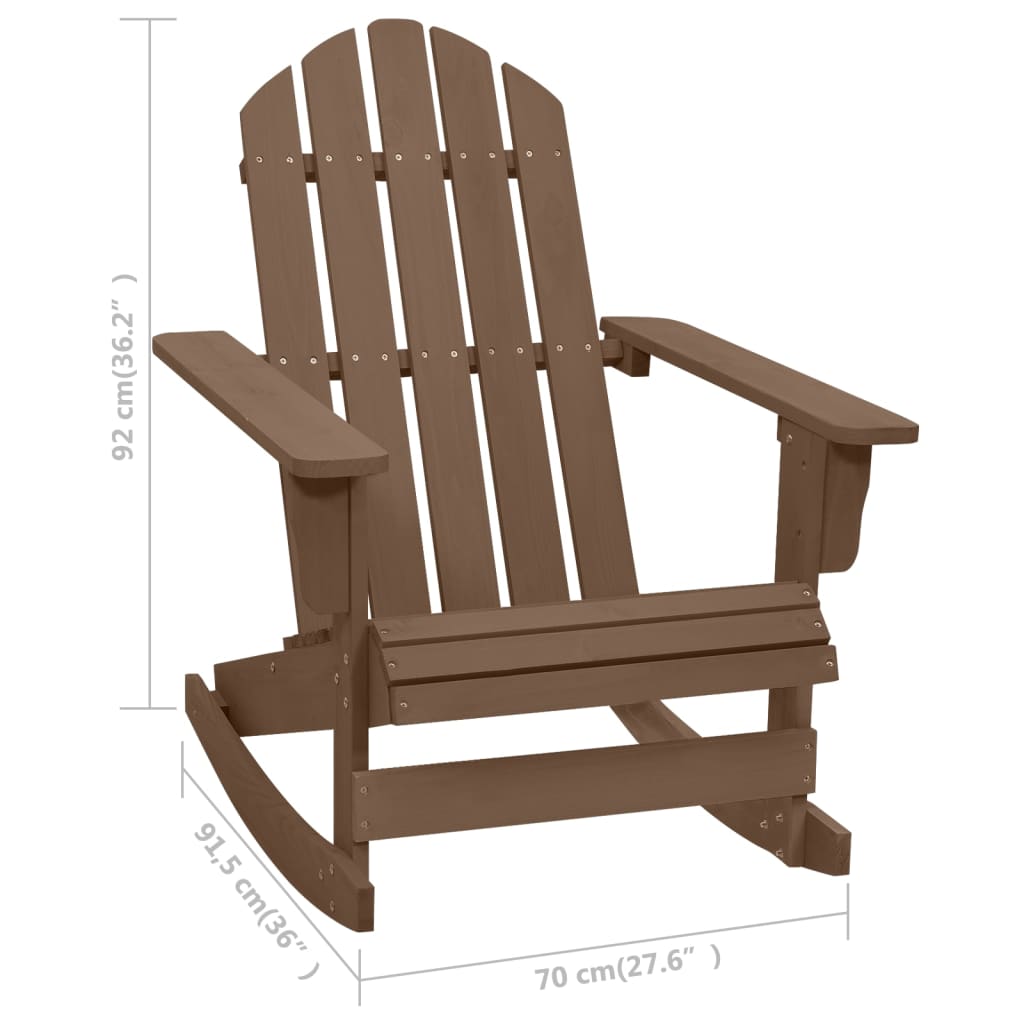 vidaXL Ogrodowy fotel bujany, drewniany, brązowy