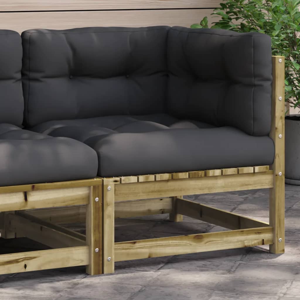 vidaXL Ogrodowa sofa narożna z poduszkami, impregnowane drewno sosnowe