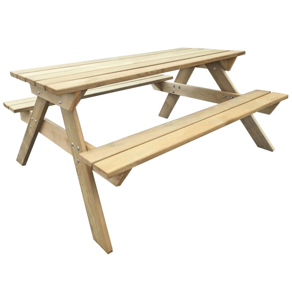 vidaXL Stół piknikowy, 150 x 135 x 71,5 cm, drewno