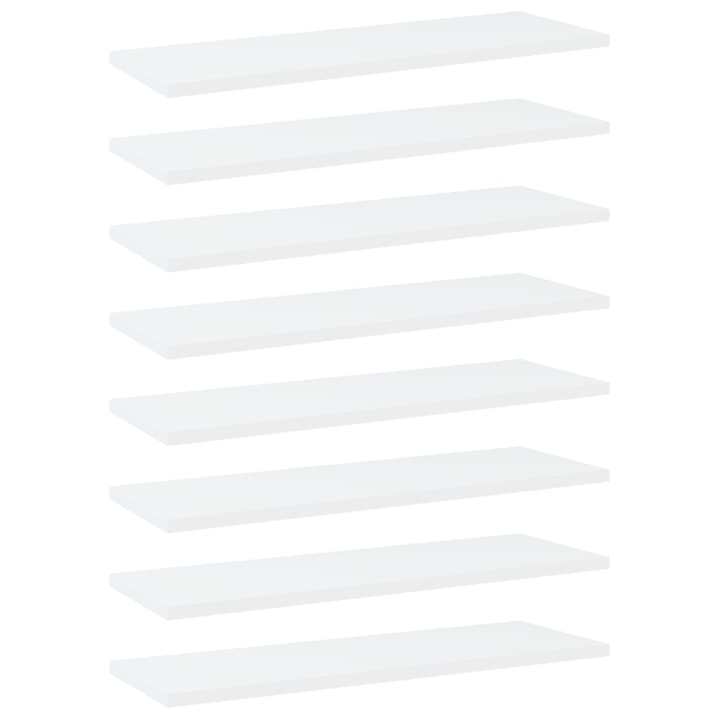 vidaXL Półki na książki, 8 szt., białe, 60x20x1,5 cm, płyta wiórowa