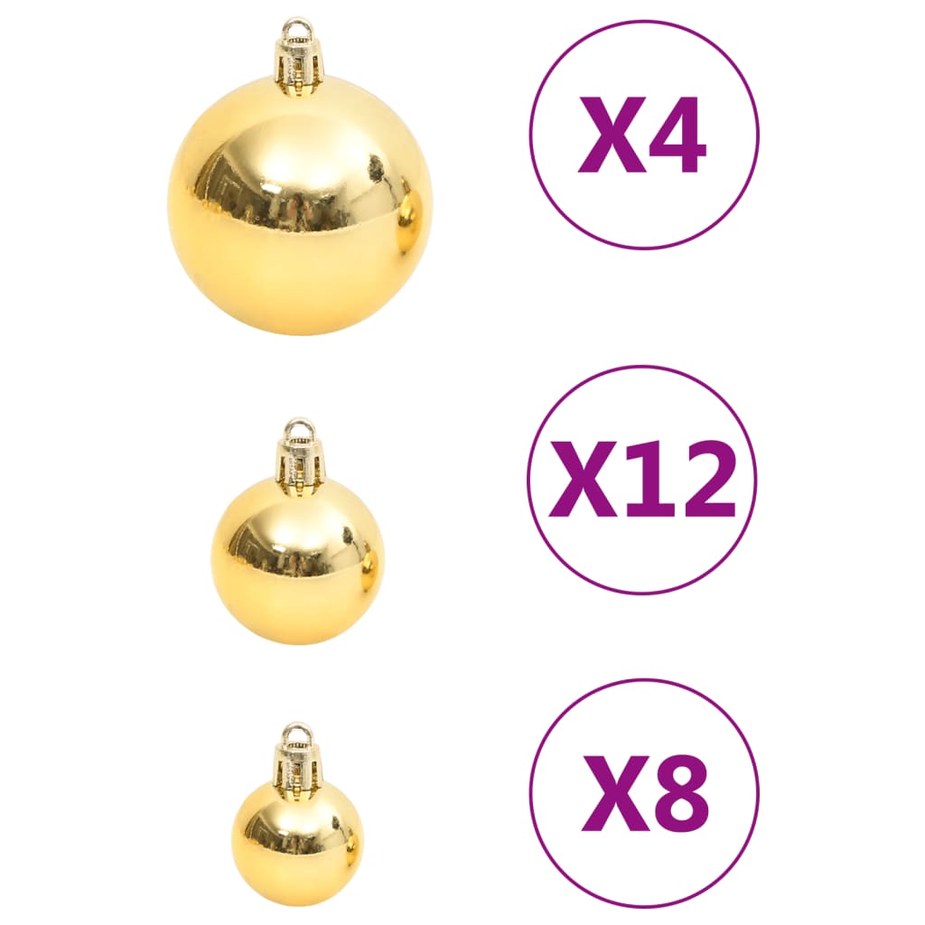 vidaXL 111-cz. zestaw ozdób świątecznych, złoty, polistyren