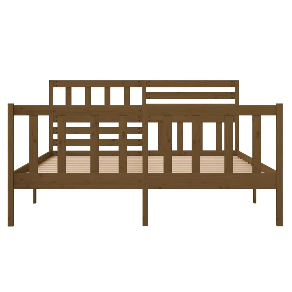 vidaXL Rama łóżka, miodowy brąz, 120x190 cm, lite drewno