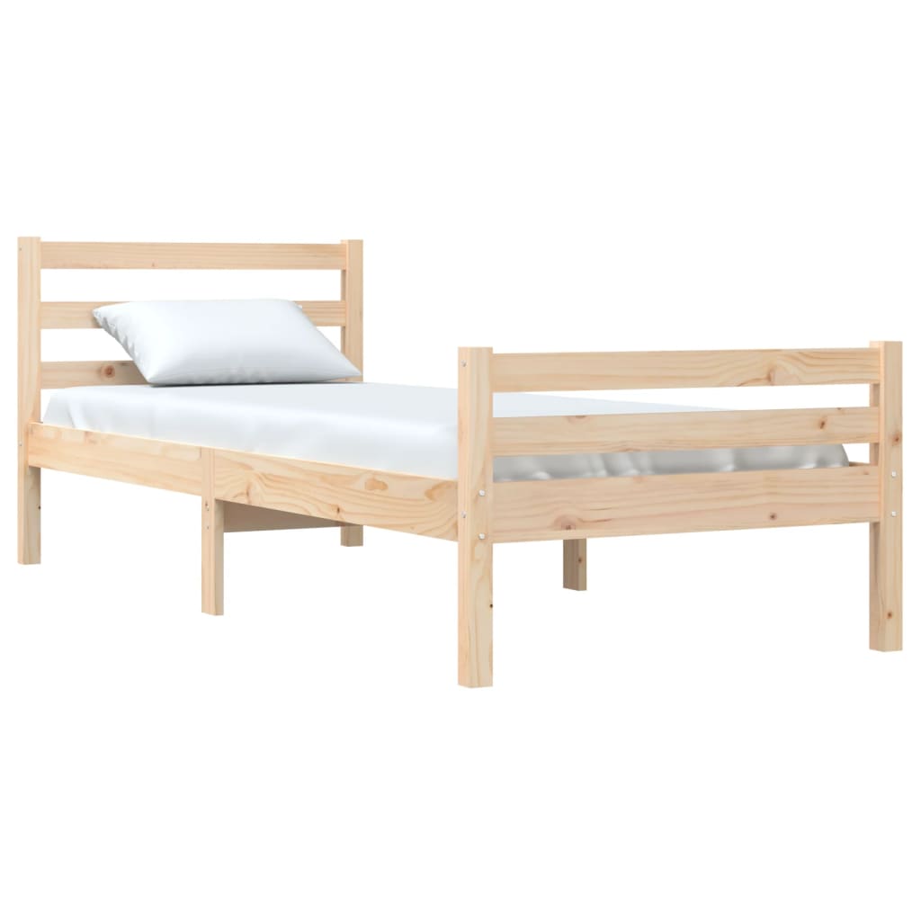 vidaXL Rama łóżka, lite drewno, 90 x 200 cm