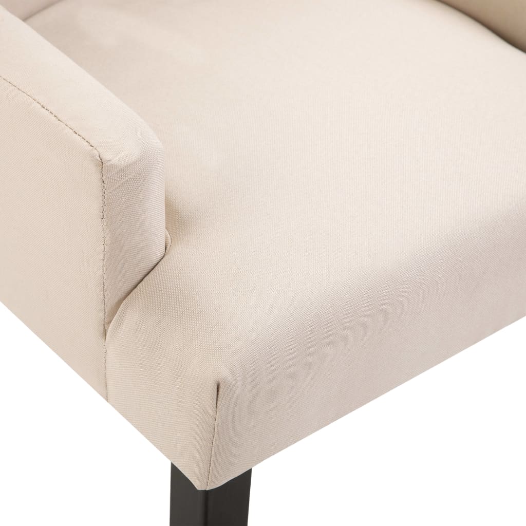 vidaXL Krzesło jadalniane z podłokietnikami, beżowe, materiałowe