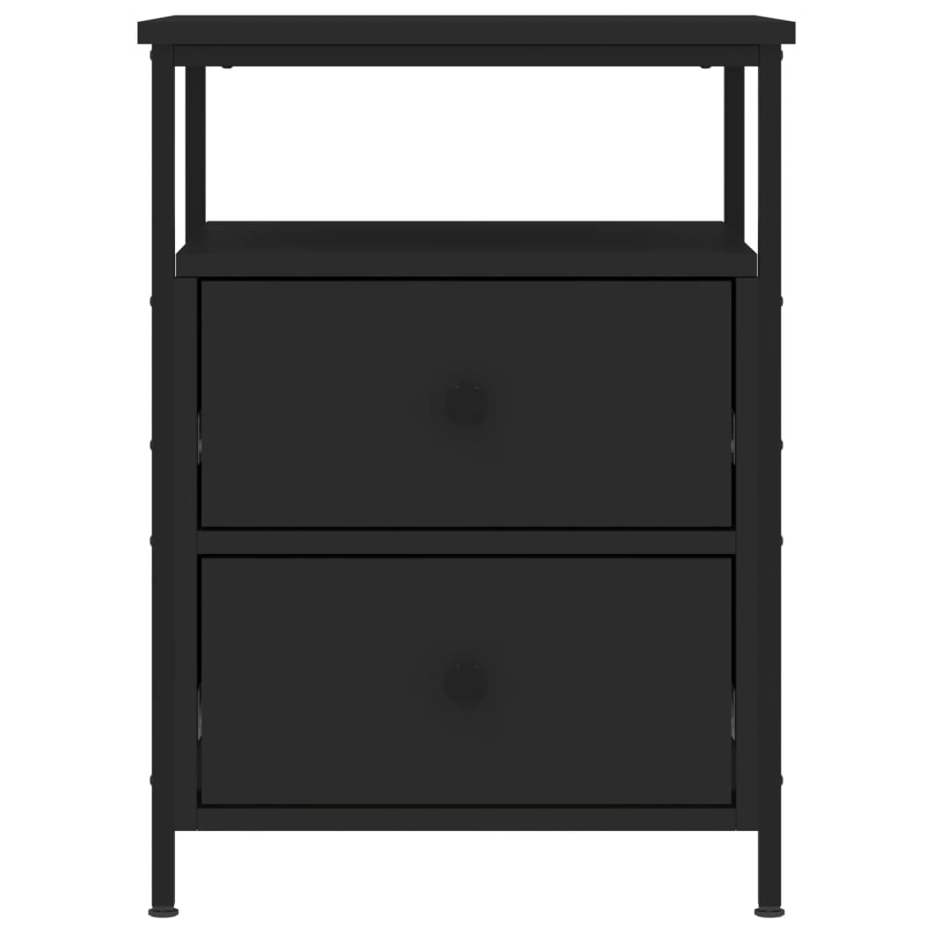 vidaXL Szafka nocna, czarna, 44x45x60 cm, materiał drewnopochodny