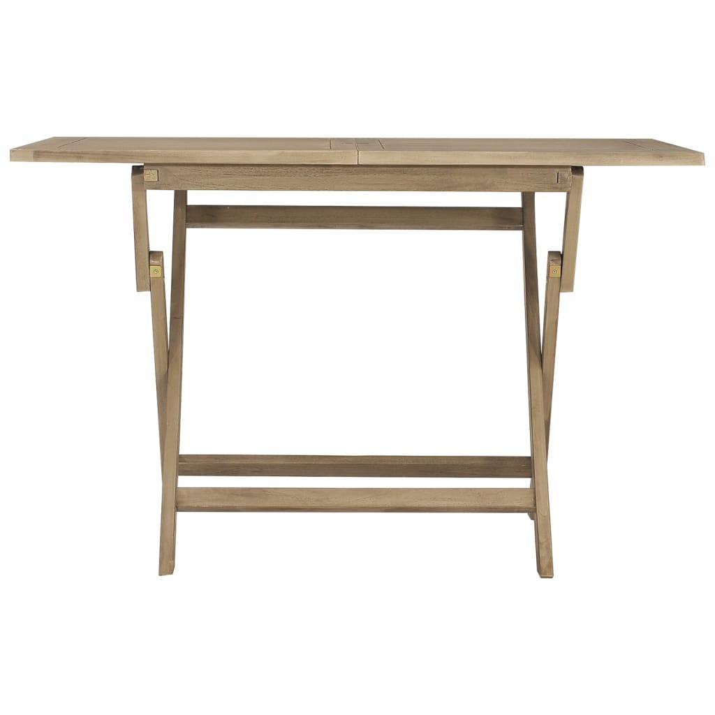 vidaXL Składany stół ogrodowy, szary, 120x70x75 cm, drewno tekowe