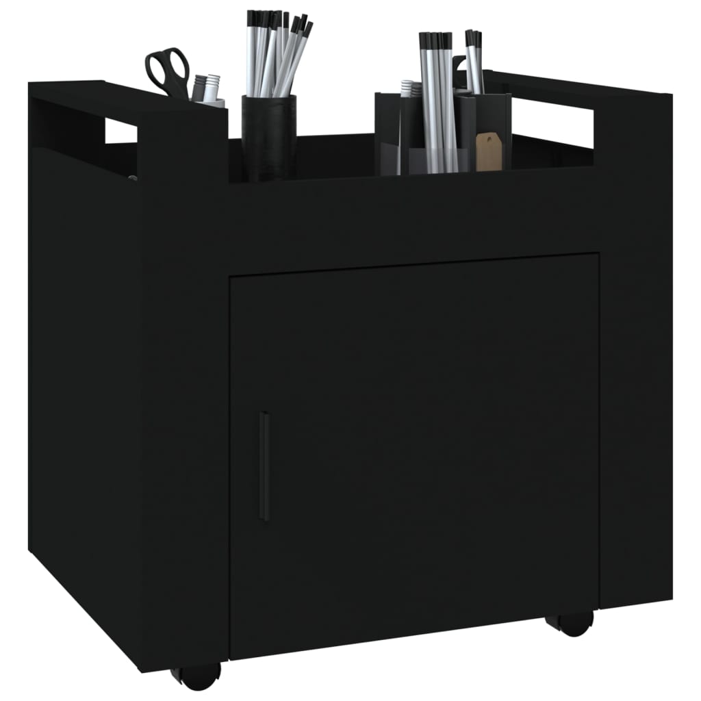 vidaXL Szafka pod biurko, czarna, 60x45x60 cm, materiał drewnopochodny