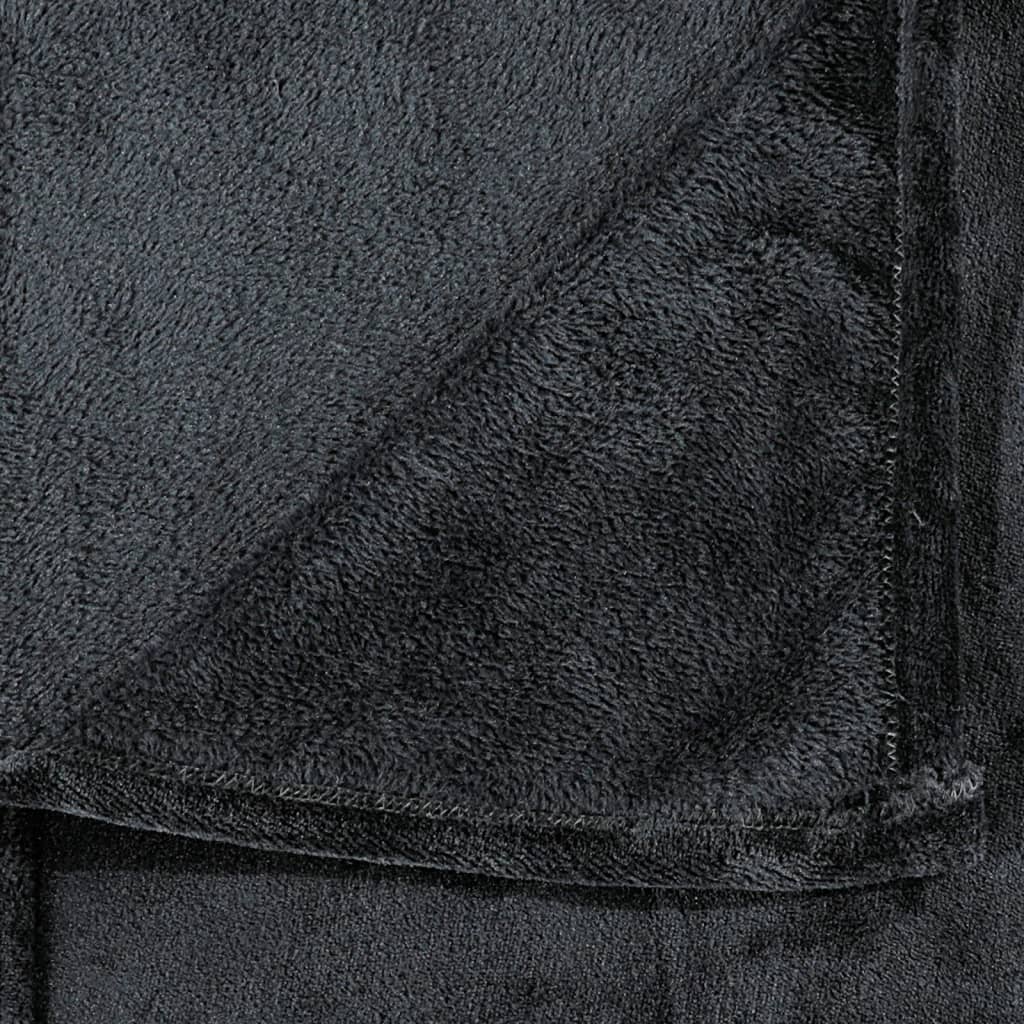 vidaXL Koc, czarny, 200x240 cm, poliester