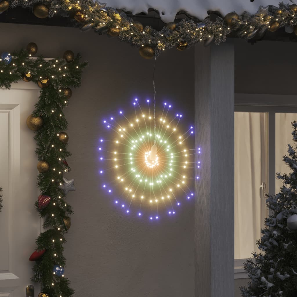 vidaXL Ozdoby świąteczne ze 140 lampkami LED, 4 szt., kolorowe, 17 cm