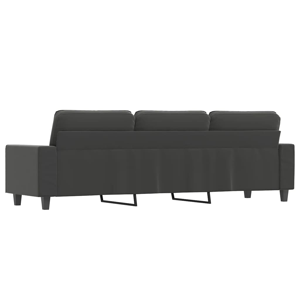 vidaXL 3-osobowa sofa, ciemnoszary, 210 cm, tapicerowana mikrofibrą