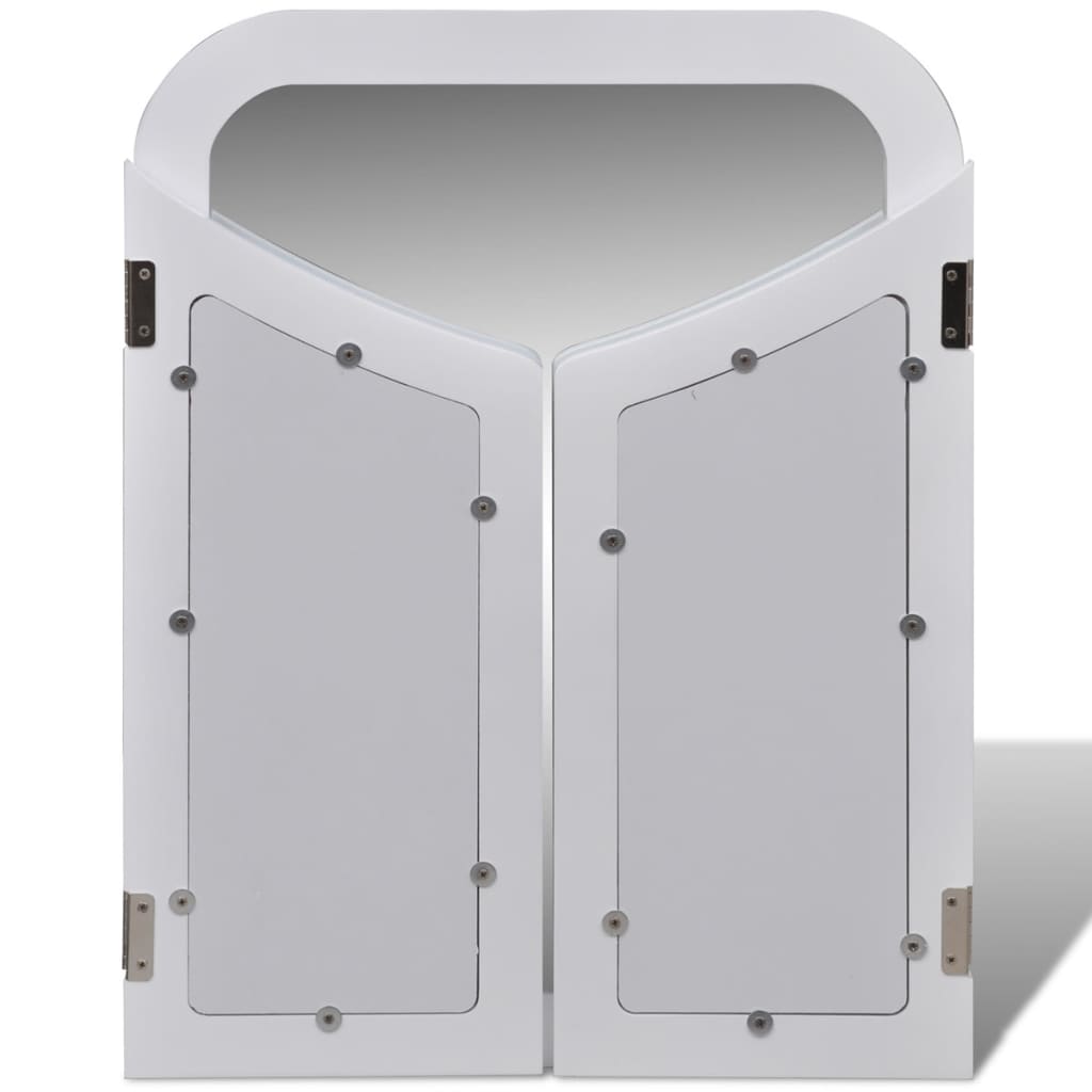vidaXL Toaletka z 3-częściowym lustrem, 2 szufladami i stołkiem, biała