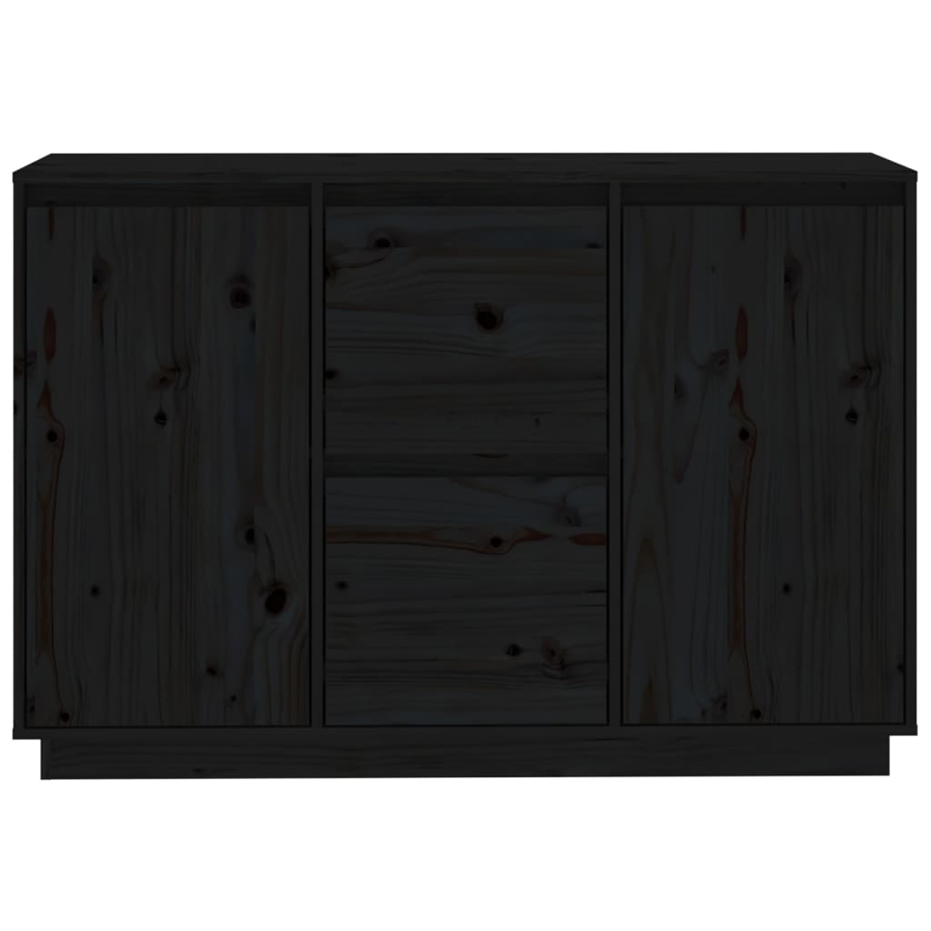 vidaXL Komoda, czarna, 111x34x75 cm, drewno sosnowe