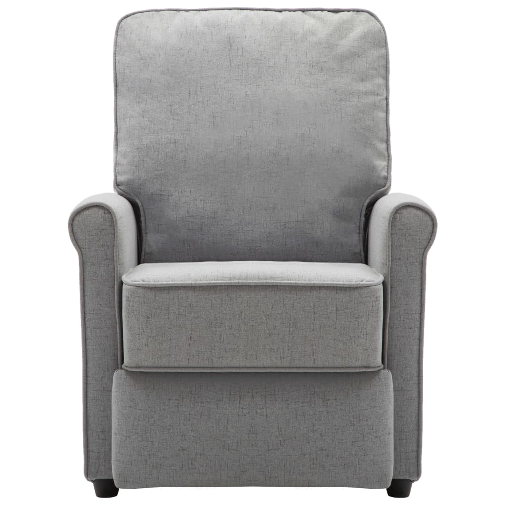 vidaXL Rozkładany fotel masujący, jasnoszary, tkanina