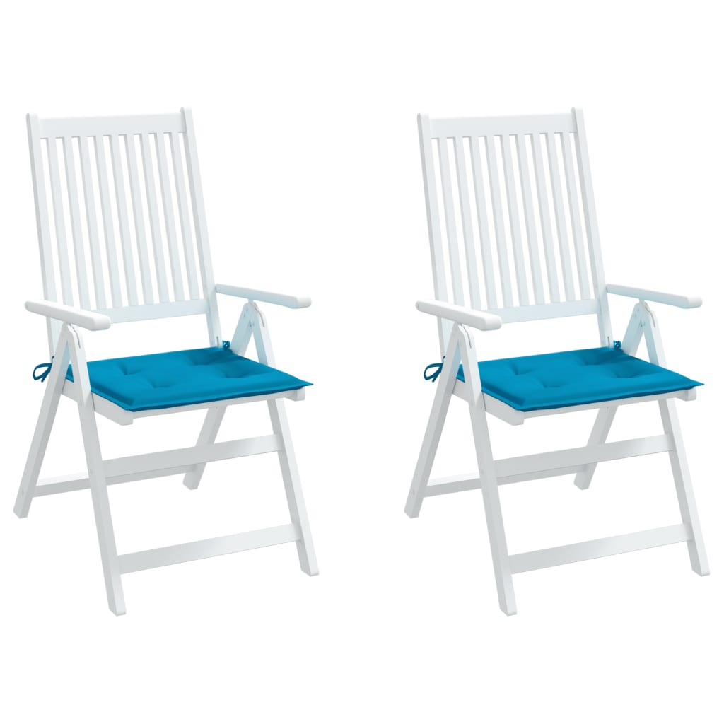 vidaXL Poduszki na krzesło ogrodowe, 2 szt., niebieskie, 50x50x3 cm