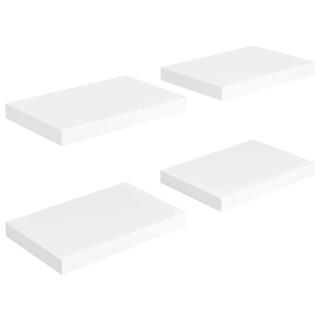 vidaXL Półki ścienne, 4 szt., białe, 40x23x3,8 cm, MDF