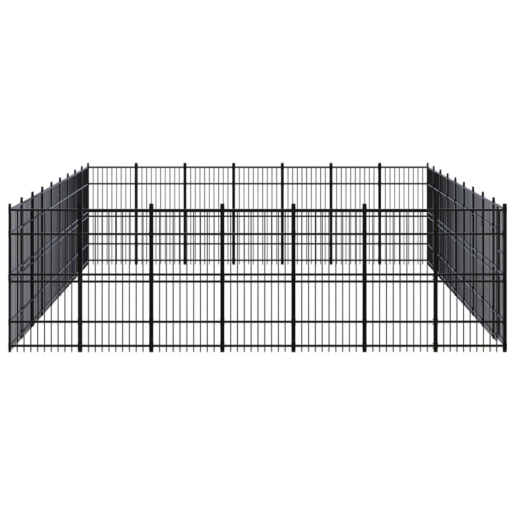 vidaXL Kojec zewnętrzny dla psa, stalowy, 58,06 m²
