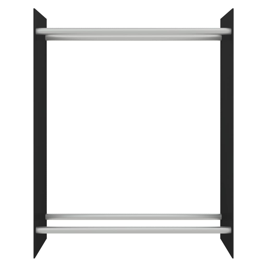 vidaXL Stojak na drewno opałowe, czarny, 80x35x100 cm, szkło hartowane