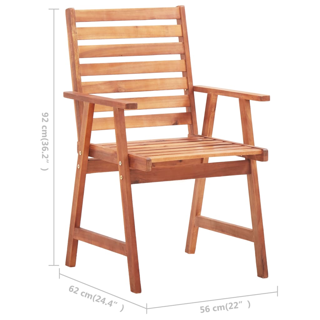 vidaXL Krzesła ogrodowe z poduszkami, 6 szt., lite drewno akacjowe