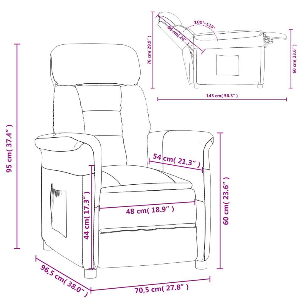 vidaXL Fotel rozkładany, jasnoszary, sztuczna skóra zamszowa