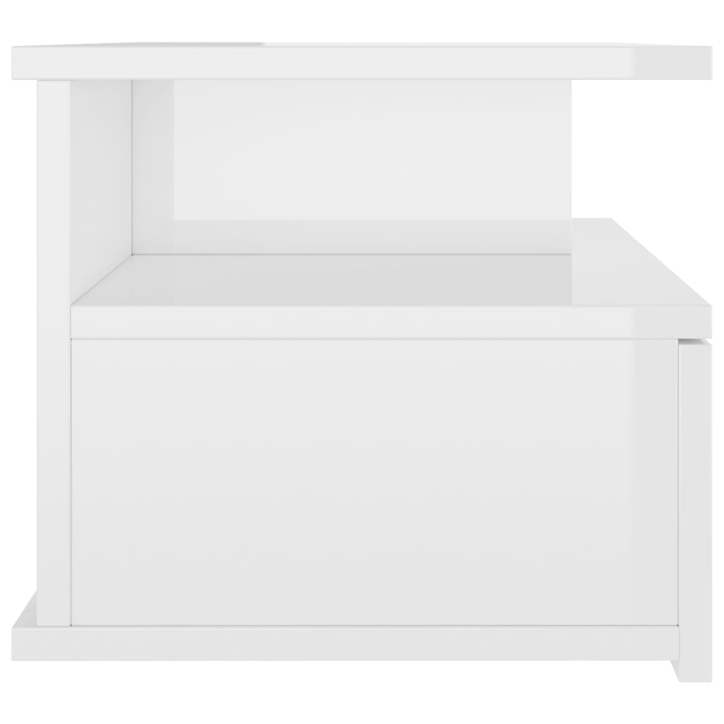 vidaXL Wisząca szafka nocna, wysoki połysk, biała, 40x31x27 cm