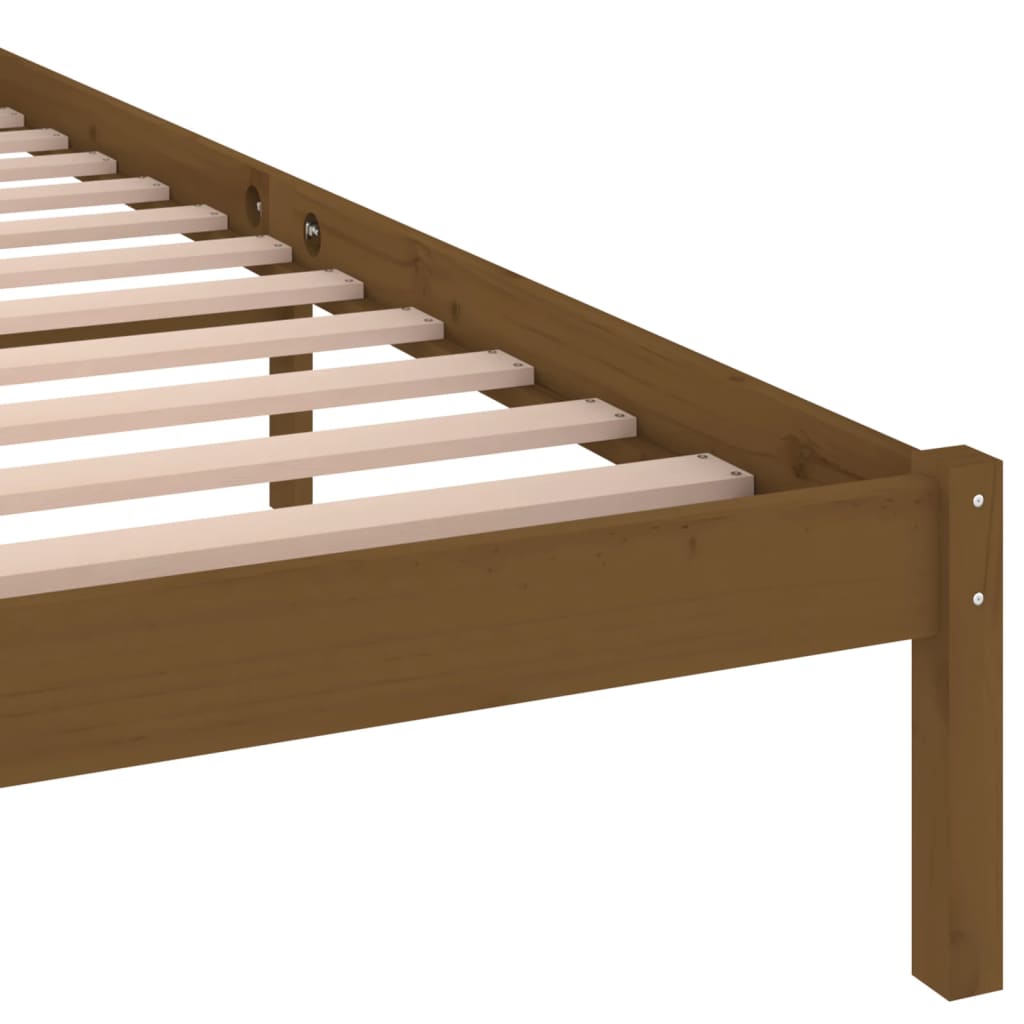 vidaXL Rama łóżka, lite drewno sosnowe, 200x200 cm, miodowy brąz