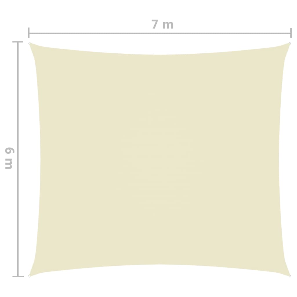 vidaXL Prostokątny żagiel ogrodowy z tkaniny Oxford, 6x7 m, kremowy