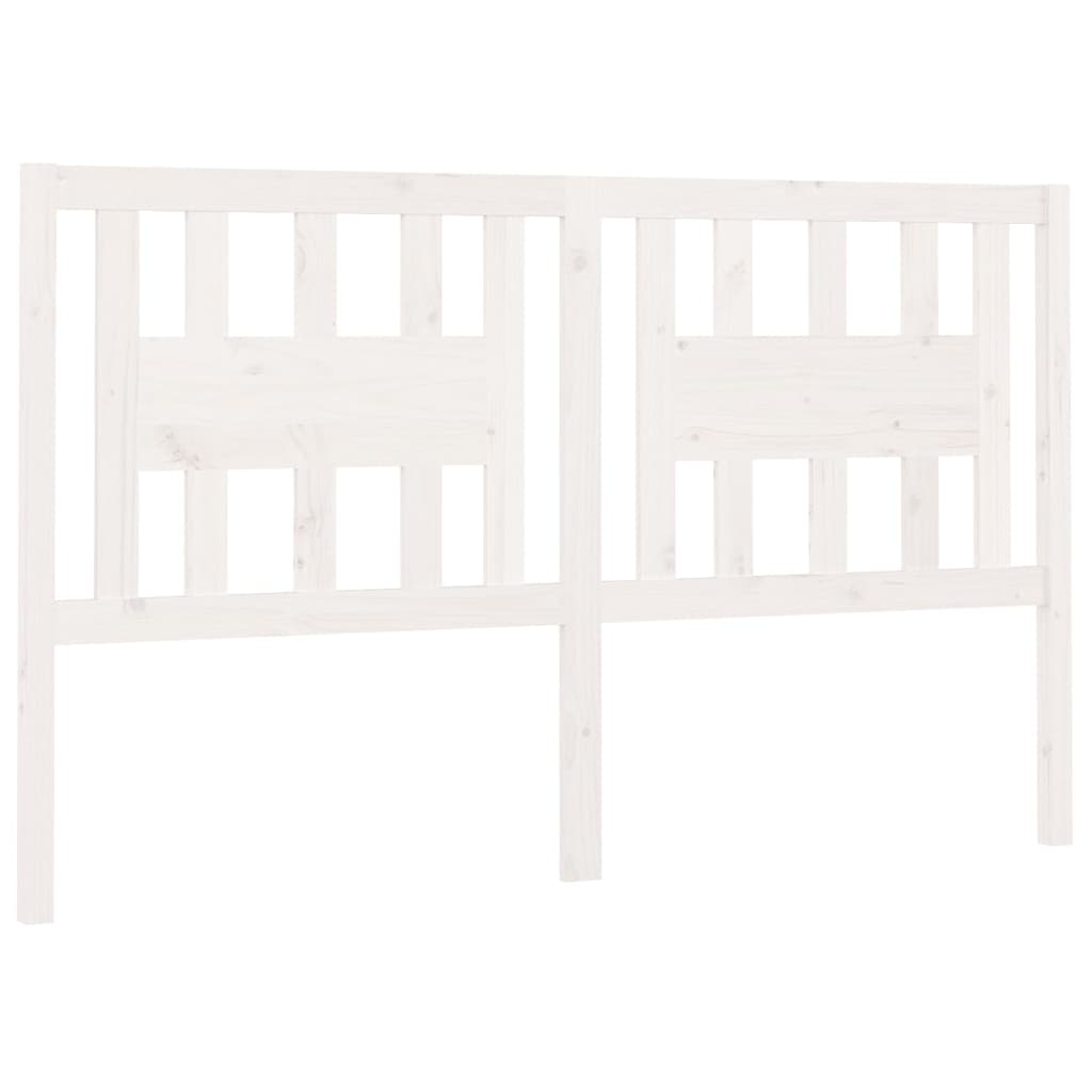 vidaXL Wezgłowie łóżka, białe, 126x4x100 cm, lite drewno sosnowe
