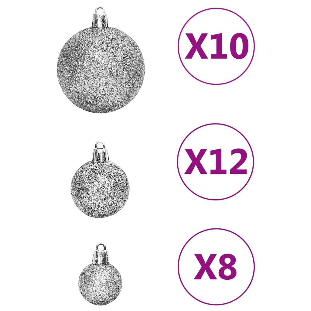 vidaXL 111-cz. zestaw ozdób świątecznych, srebrny, polistyren