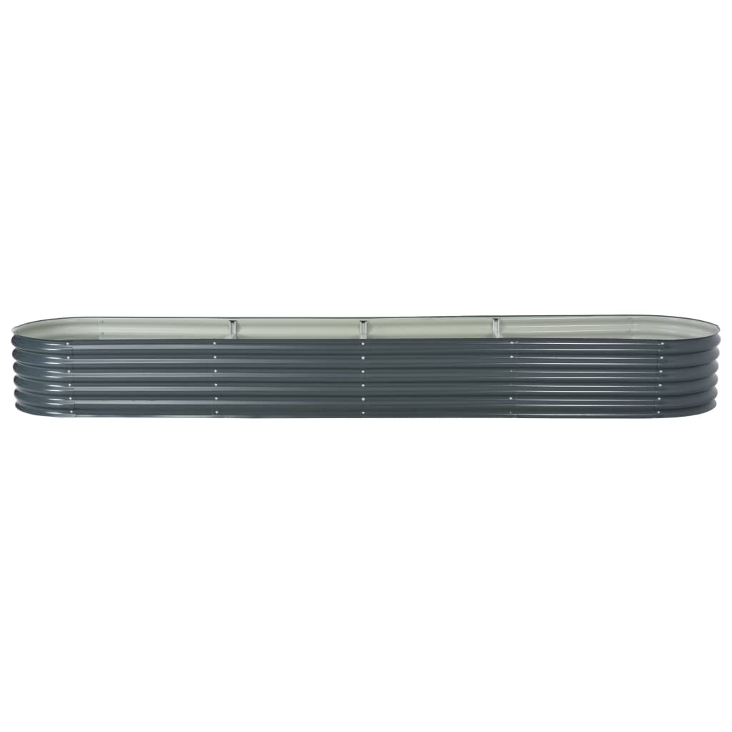 vidaXL Podwyższona donica z galwanizowanej stali, 400x80x44 cm, szara