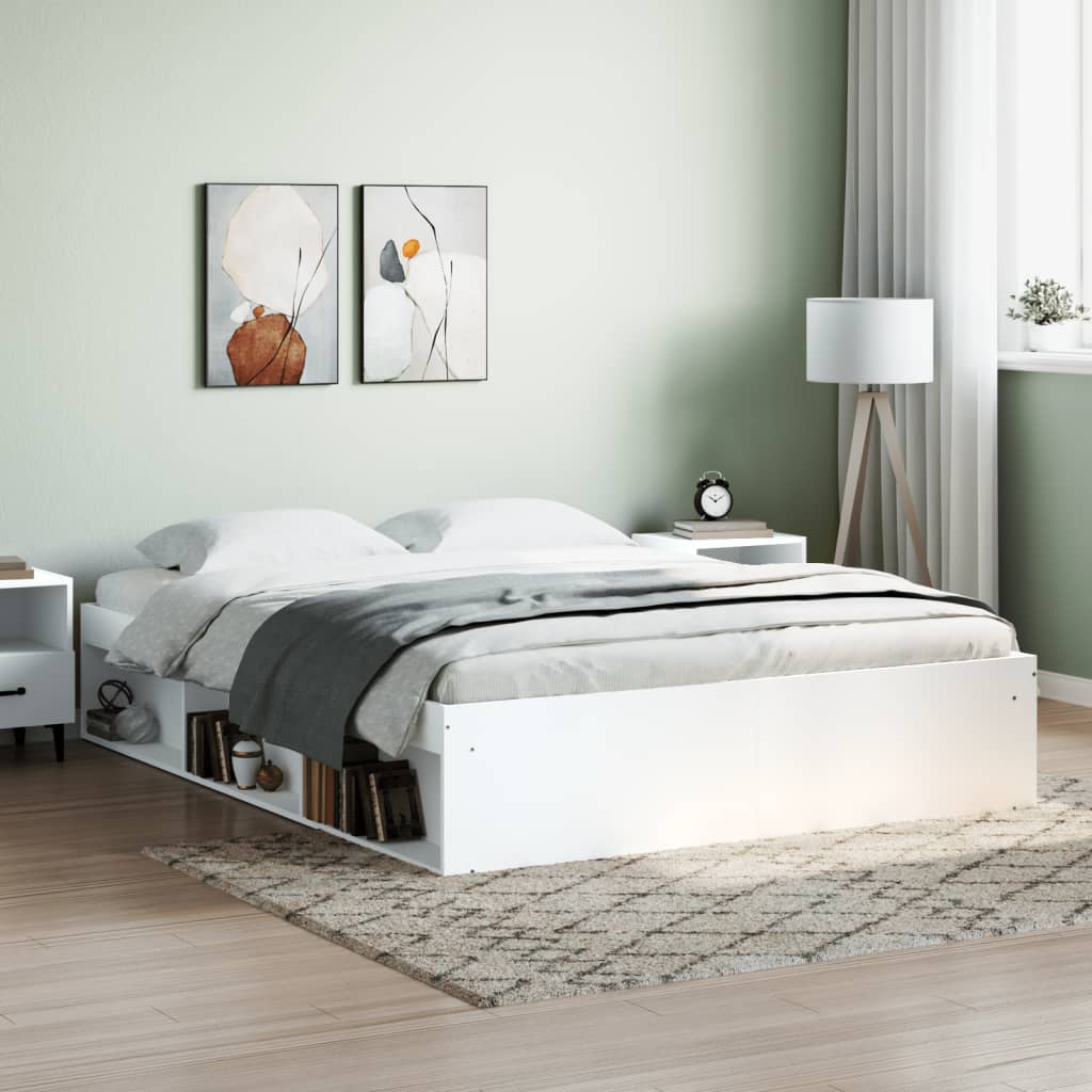 vidaXL Rama łóżka, biała, 140x200 cm